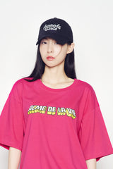 25SS 3D カートゥーンロゴショートスリーブTシャツ ホットピンク