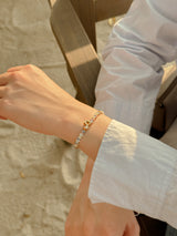 Summer Orange Beads Initials Bracelet