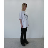 メタリックリボンTシャツ - WHITE