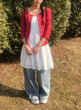 26SS★ [MADE]ライオンドットラウンド7分丈Tシャツカーディガン