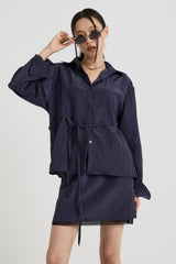 Sheer String Blouse, Charcoal