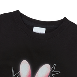 25SSナインティーズレトロバニーウーマンショートスリーブTシャツ ブラック