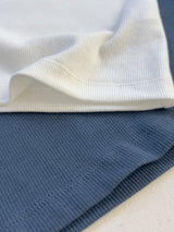 Boatneck Ribbed Elbow Length T-Shirt