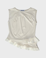 DOUBLE RUFFLE SLEEVELESS (IVORY)