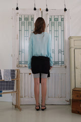 Button v-neck knit_skyblue