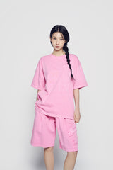 24FW APPLIQUE LOGO PIGMENT SHORT PANTS LIGHT PINK