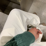 ピエコーデュロイコジーワイドバンディングパンツ