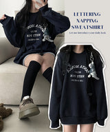 Vind lettering fleece sweatshirt