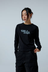 EEERRR Distorted Logo raglan long sleeve (Black)