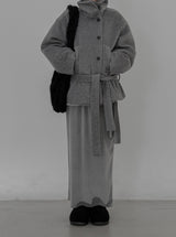 Mezz High Neck Wool Half Coat