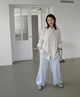 Cotton Roll-up Oversized Shirts - Floral