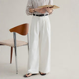 loose-fit high-waisted straight denim pants