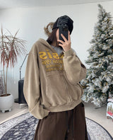 イーデンオアシスブラッシュドフードジップアップ