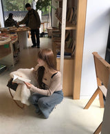 グラゼリボンボタンリブトップセット