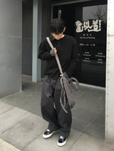 ルイナーレザーポケットローデニムパンツ