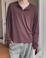Finrun Fingerhole Henley Neck Long Sleeve