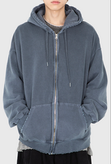 Vintage dying hoodie zip-up
