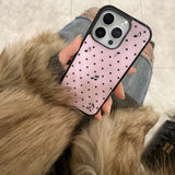 [MADE] xs ♩♪♬ dot. (pink) glass bumper iPhone case