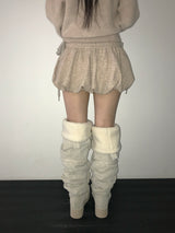 cable wool pumkin shorts(3 color) 