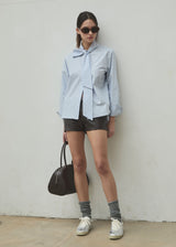 STRIPE TIE BLOUSE