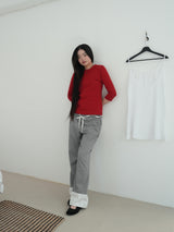 チェックレースパンツ (GREY)