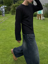 Stand Cat Balloon Denim Pants