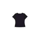 [UPDRAFT]PRINT COTTON CROP T-SHIRT BLACK