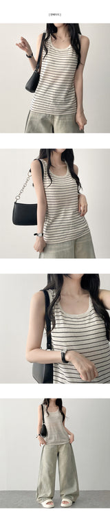Viner Stripe Vest Knitwear Sleeveless