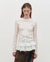 Glossy Frill Top _ WHITE