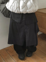 Kerhol Check Button Layered Skirt