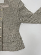 Blossom Square Neck Tweed Short Jacket