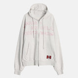 Flag print hoodie zip-up