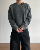 Bark Zipper Round Knit