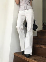 Clean slim bootcut pants