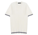 ASCLO ポイントラインマッスルフィット半袖ニット (3color)