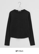 Higet Peach Fuzz Color Basic Long Sleeve Tee