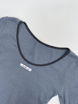 ポルテUネックボーダーTシャツ
