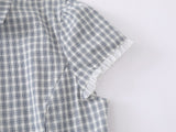 Rovin Check Frill Blouse