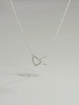 [silver 925] double heart necklace