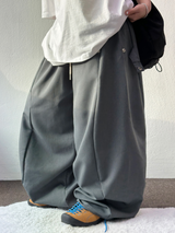 SLACKS🍰サイドスナップバルーンロングパンツ 🍰🤎🩶🖤 4COLOR