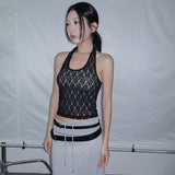 [Pladin] Flower Lace Halter Neck Sleeveless - 2colors