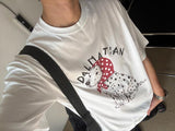 [A-T0230] ダルメシアンイラスト半袖Tシャツ