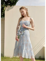 Daphne flower dress Sky Blue