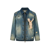 13DE MARZO Double Collar Denim Coat