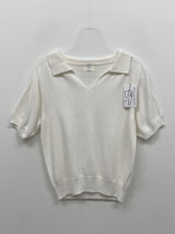 Whole Garment Collar Short Sleeve Knit
