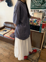 [unisex] Canich Stripe Color Matching Short Sleeve Tee