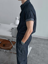 ASCLO Coolever Side Buckle Linen Denim Slacks (3color)