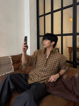 Madele checkered cropped shirt