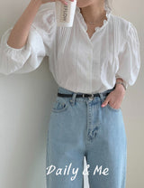 frill shirring blouse(2color)