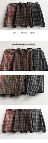 Meki Check Hooded Shirt 
